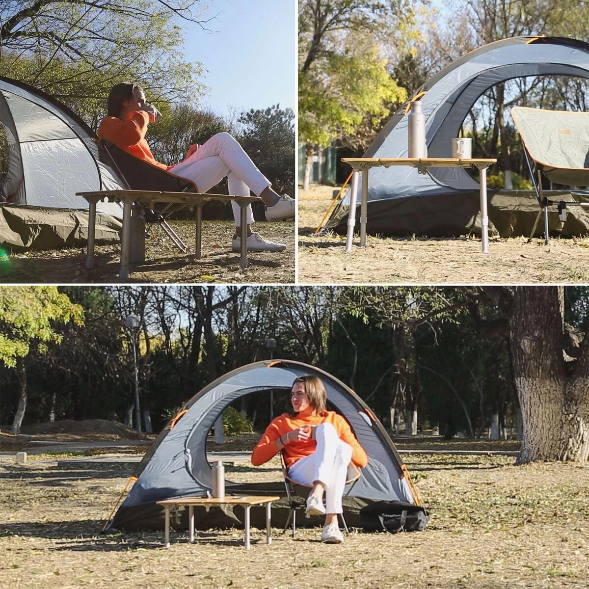 KingCamp Bamboo Beistelltisch XS, Silber, 60x40cm 8 KingCamp Bamboo Beistelltisch XS, Silber, 60x40cm – Bild 8