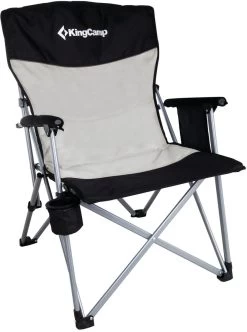 KingCamp Faltbarer Campingstuhl Mit Seitentasche, Schwarz/grau