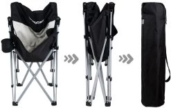 KingCamp Faltbarer Campingstuhl Mit Seitentasche, Schwarz/grau -Campingausrüstung Geschäft 77001 2
