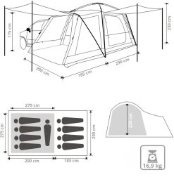 KingCamp Meilfi Plus Bus & Caravan Heckfamilienzelt, Blau/weiß -Campingausrüstung Geschäft 77196 0 2