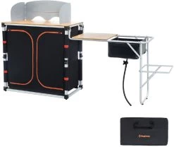KingCamp Campingküche, 190x46x86cm, Silber/schwarz
