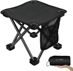KingCamp Mini-Campinghocker, Schwarz