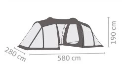 Salewa Midway VI Tunnelzelt, 6-Personen, 580x280cm, Grün/grau -Campingausrüstung Geschäft 81002 2