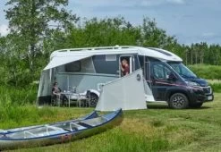 Isabella Windschutz Levo, 264x180/110cm, Grau