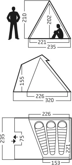 Nordisk Thrymheim 3 Tipizelt, 3-Personen, 320x235cm, Orange -Campingausrüstung Geschäft 82309 5