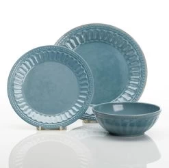 Flamefield VINTAGE Geschirr-Set, 12-teilig, Blau