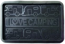 Arisol I Love Camping Fußmatte, 40x60cm, Schwarz