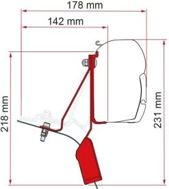 Fiamma F45 Adapter Für Ford Custom Nugget (Aufstelldach) Ab Bj. 2015