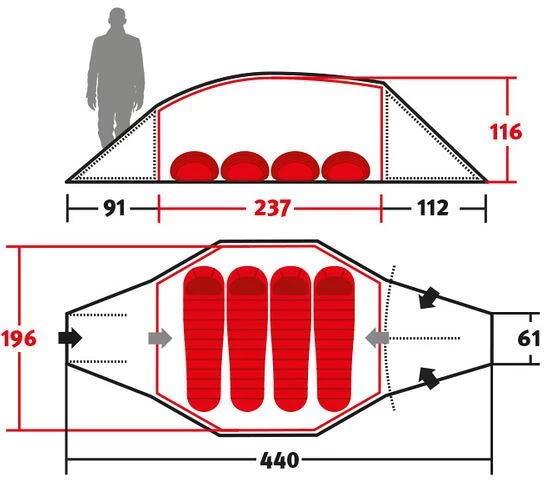 Wechsel Precursor Geodätzelt, 4-Personen, 196x440cm, Grün 12 Wechsel Precursor Geodätzelt, 4-Personen, 196x440cm, Grün – Bild 12