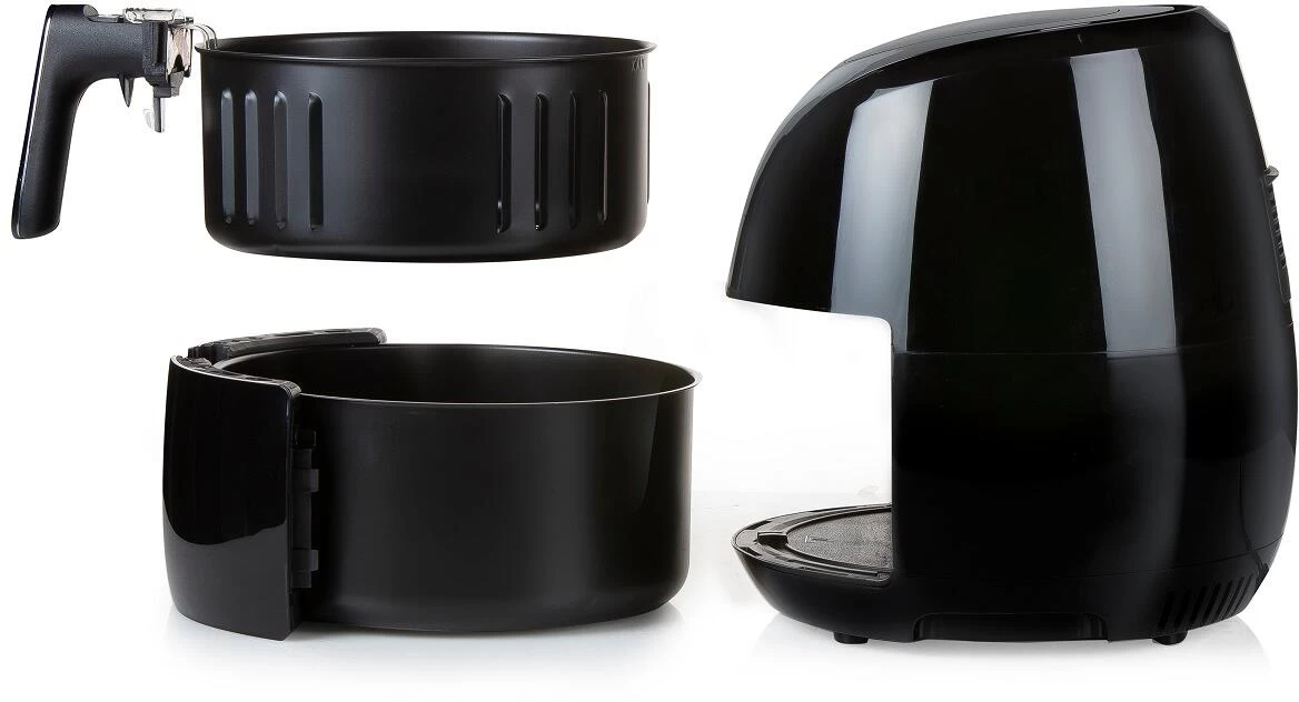 Domo Delifryer XXL Heißluft-Fritteuse, 5,5L, LCD Display, Schwarz 2 Domo Delifryer XXL Heißluft-Fritteuse, 5,5L, LCD Display, Schwarz – Bild 2