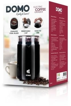 Domo Kaffeemühle, 70g Kapazität, Schwarz -Campingausrüstung Geschäft 92404 0 6