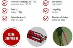 High Peak Kingfisher Kuppelzelt, 2-Personen, 220x140cm, Pesto Rot -Campingausrüstung Geschäft 94587 0 3