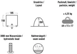 High Peak Torbole Mehrzweckzelt, 185x150cm, Hellgrau-schwarz-blau -Campingausrüstung Geschäft 94597 0 2