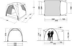 Outwell Beachcrest Heckzelt, 240x345cm, Grün -Campingausrüstung Geschäft 94955 0 11