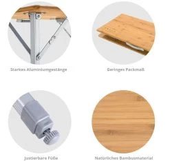 KingCamp Bamboo Family Campingtisch, 100x72cm 11 KingCamp Bamboo Family Campingtisch, 100x72cm -Campingausrüstung Geschäft 96187 0 2