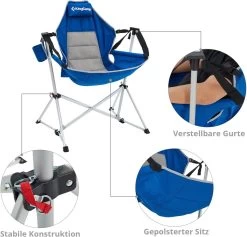 KingCamp Orchid Rocking Faltstuhl, Blau, 68x58x120cm -Campingausrüstung Geschäft 96192 0 4