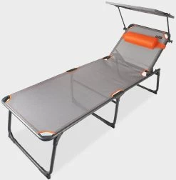 Portal Outdoor Kevin XXL Campingliege, Grau/orange