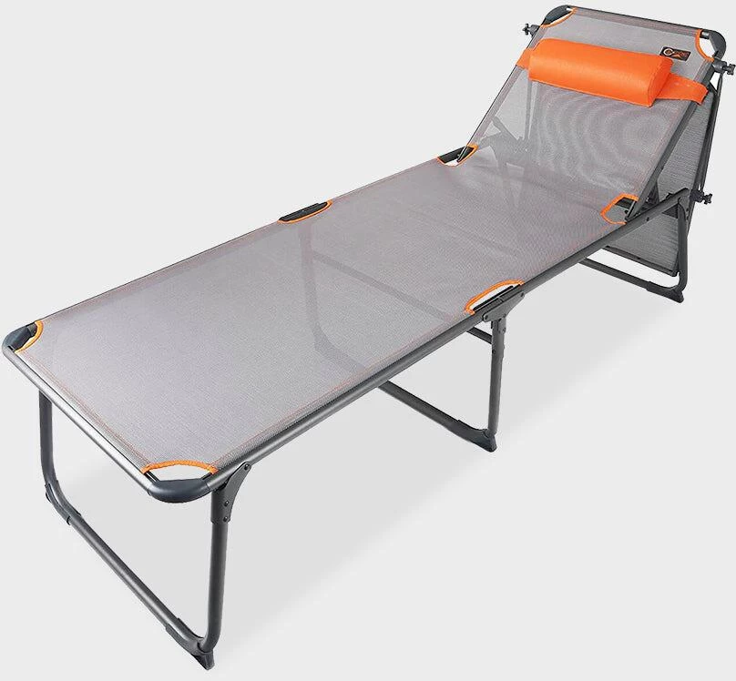 Portal Outdoor Kevin XXL Campingliege, Grau/orange 2 Portal Outdoor Kevin XXL Campingliege, Grau/orange – Bild 2