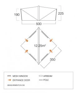 Vango Trigon AirHub Aufblasbarer Pavillion, 350x350cm -Campingausrüstung Geschäft 97470 0 8