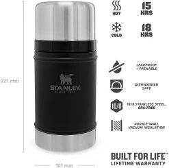 Stanley Classic Food Jar, 700ml, Schwarz -Campingausrüstung Geschäft 99865 0 5